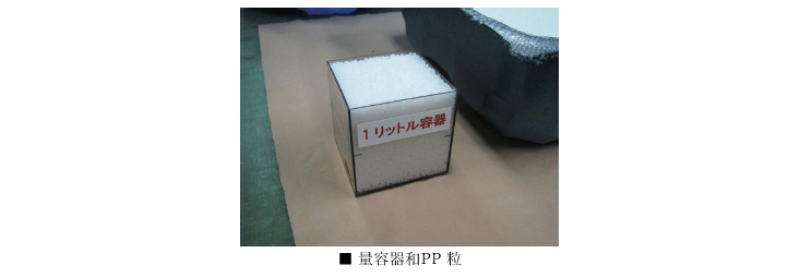 使用颗粒（树脂颗粒）计量产品本体