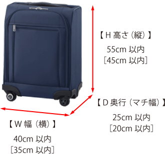 国内線機内持ち込みサイズ